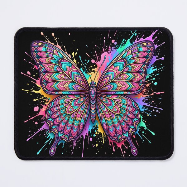 Item preview, Neon Mandala Butterfly - Vibrant Bohemian Paint Splash designed and sold by Vivanima.
