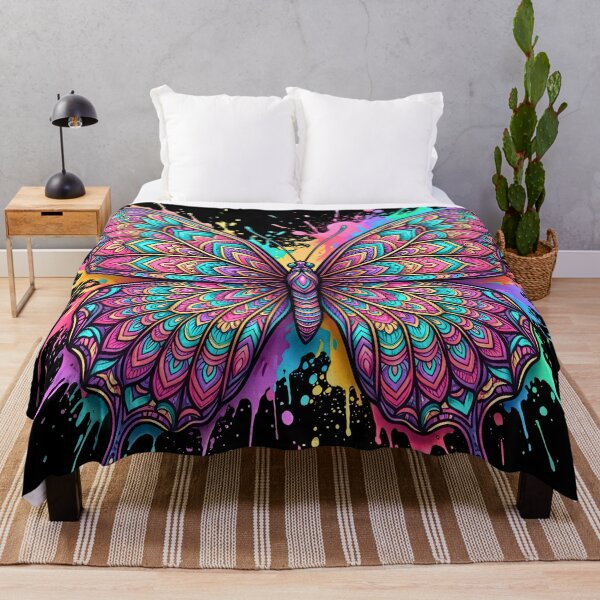 Item preview, Neon Mandala Butterfly - Vibrant Bohemian Paint Splash designed and sold by Vivanima.