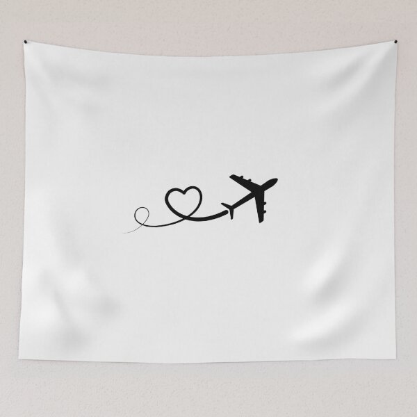 Item preview, heart and airplane travel lover designed and sold by Low Social Battery Club.