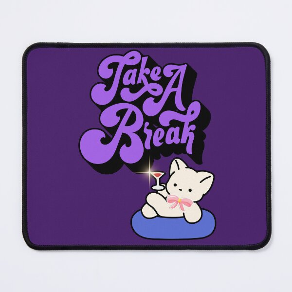 Item preview, Take A Break Cute Cat Sticker | Funny Self Care Aesthetic Design | Relaxing Mood Quote Art designed and sold by sumodesign.