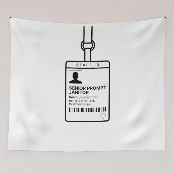Item preview, Senior Prompt Janitor Staff ID LLM Hygiene designed and sold by Bianca Oltean.