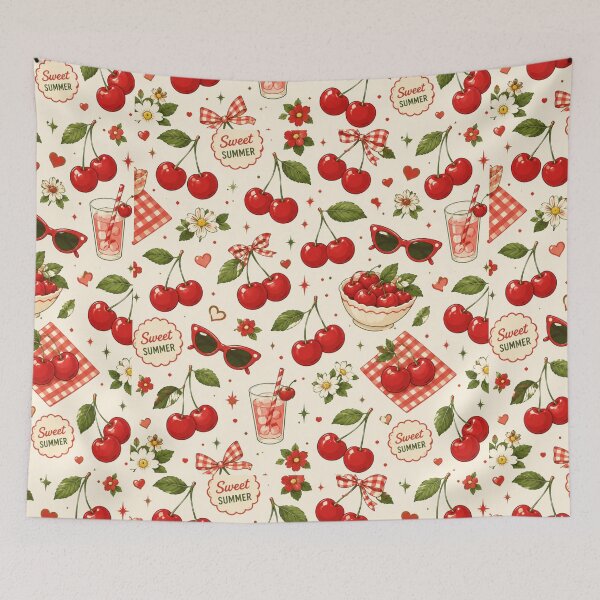 Item preview, Retro Cherry Summer Pattern designed and sold by Aramdesing.