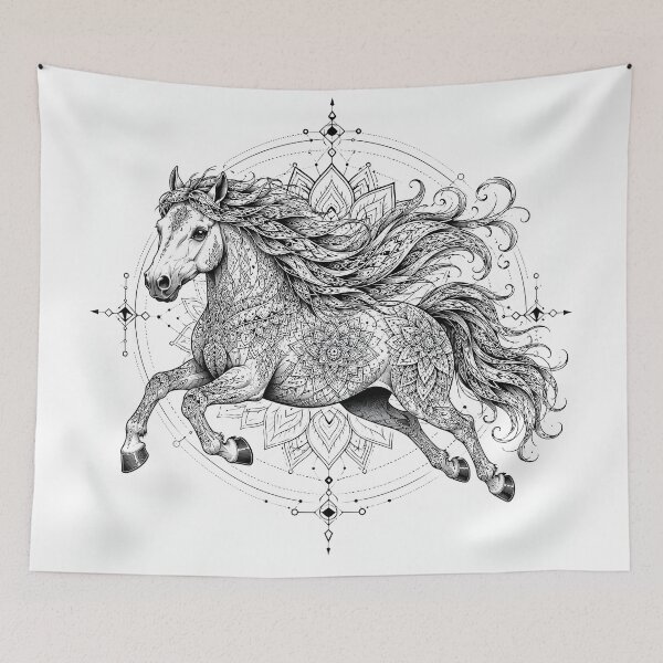 Item preview, Running Horse Mandala Line Art | Symbol of Freedom, Power & Spiritual Strength designed and sold by suryabumblee.