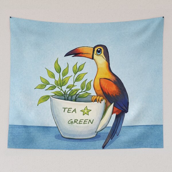 Item preview, Toucan on Teacup designed and sold by LC Studio by LiliCondez.