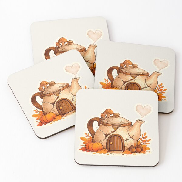 Item preview, Cozy Autumn Teapot Cottage Whimsical Fall Sticker designed and sold by Iras-Art-Corner.
