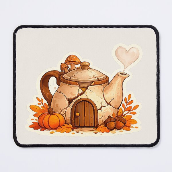 Item preview, Cozy Autumn Teapot Cottage Whimsical Fall Sticker designed and sold by Iras-Art-Corner.