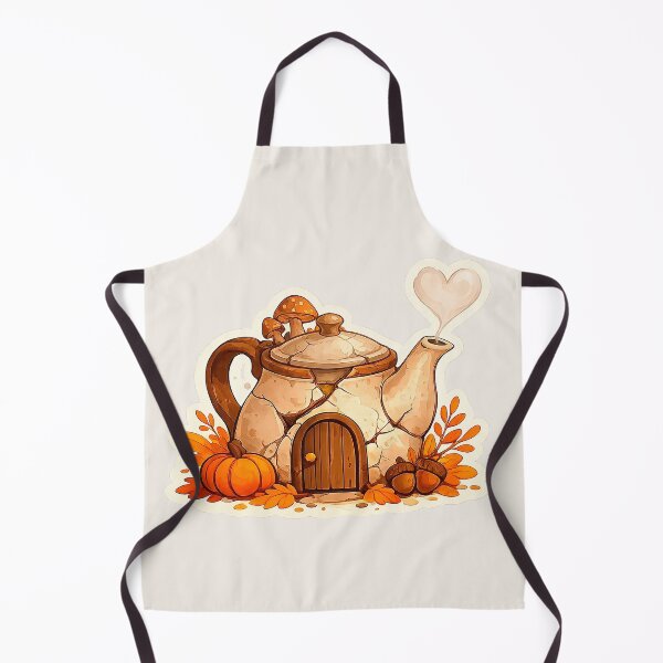 Item preview, Cozy Autumn Teapot Cottage Whimsical Fall Sticker designed and sold by Iras-Art-Corner.