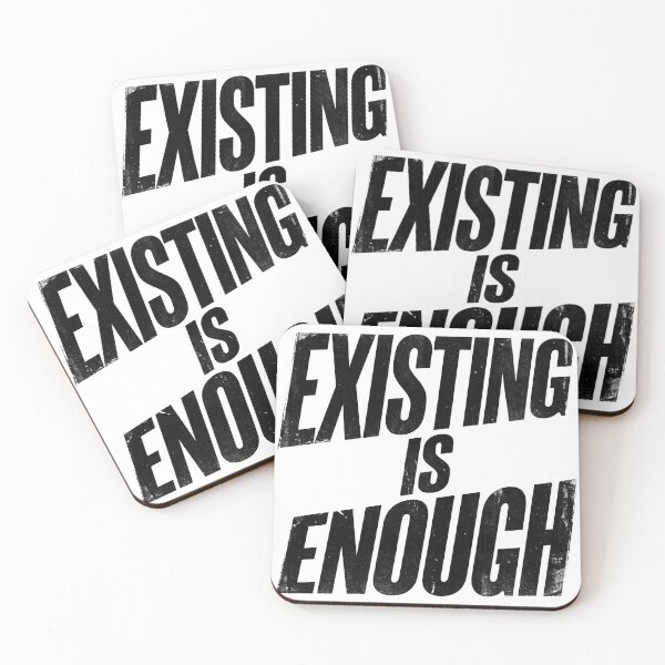 Item preview, EXISTING IS ENOUGH | Minimal Brutalist Typography Streetwear designed and sold by afarkar.