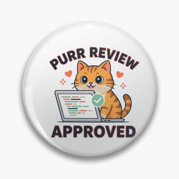 Item preview, Purr Review Approved Cute Coding Cat designed and sold by Bianca Oltean.