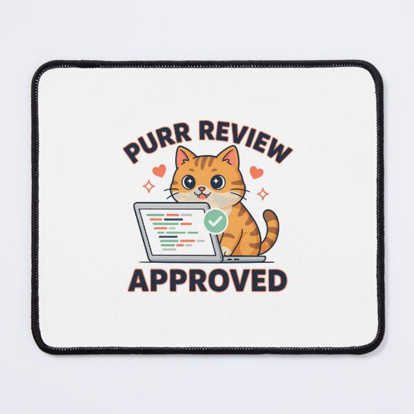 Item preview, Purr Review Approved Cute Coding Cat designed and sold by Bianca Oltean.