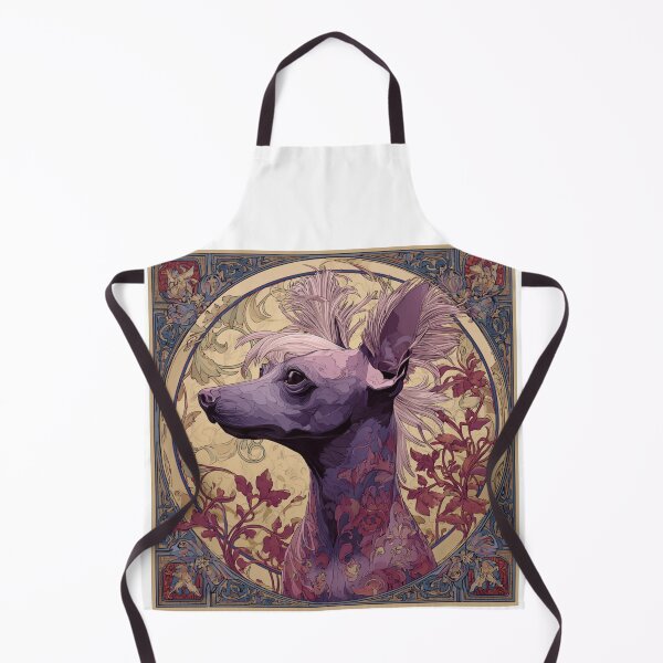 Item preview, Art nouveau Chinese crested puppy dog designed and sold by MendaciousMina.