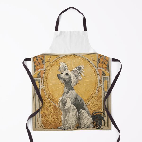 Item preview, Art nouveau Chinese crested puppy dog designed and sold by MendaciousMina.