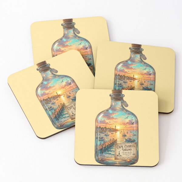 Item preview, Cape Charles Virginia Coastal Memory Bottle Sunset designed and sold by MythicCotton.