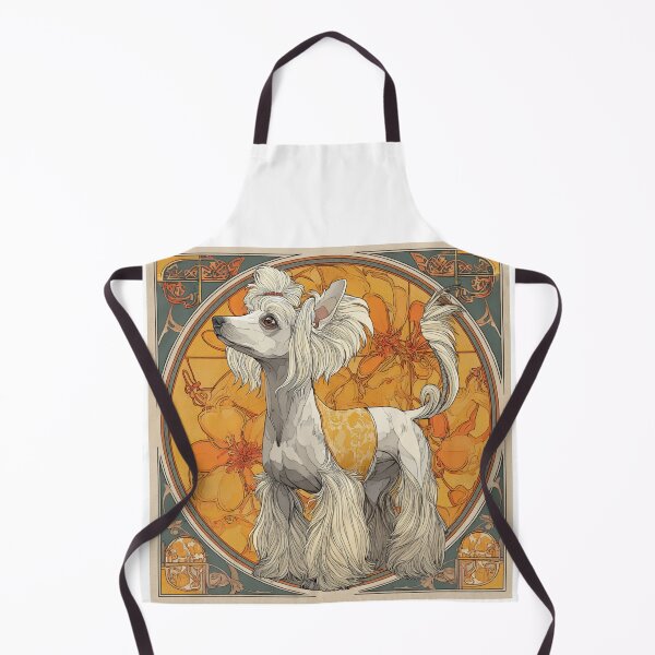 Item preview, Art nouveau Chinese crested puppy dog designed and sold by MendaciousMina.