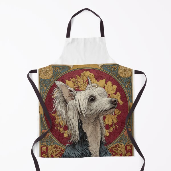 Item preview, Art nouveau Chinese crested puppy dog designed and sold by MendaciousMina.