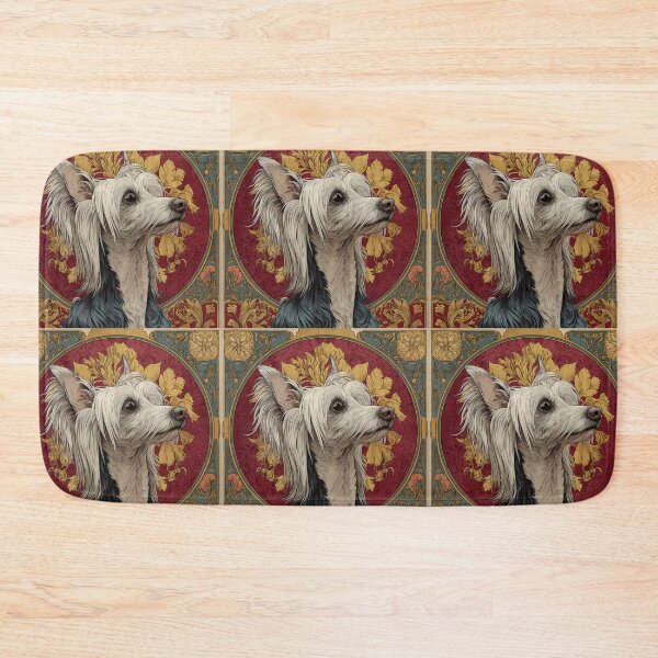 Item preview, Art nouveau Chinese crested puppy dog designed and sold by MendaciousMina.