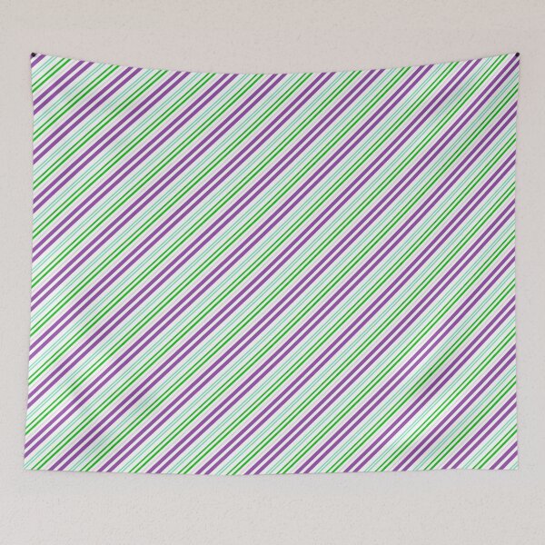 Item preview, Purple and Green Diagonal Stripe Pattern designed and sold by daphsam.