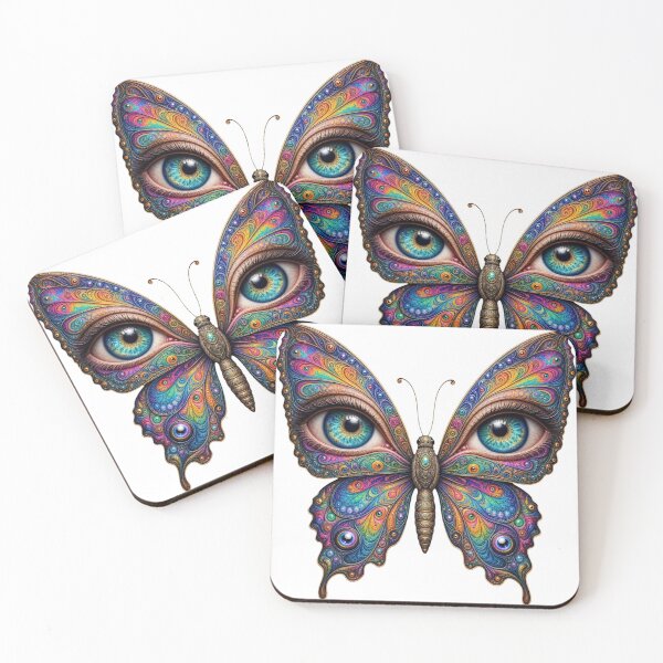 Item preview, • Psychedelic Butterfly Eye Abstract Art • Vibrant Mystical Butterfly Artistic Design • Colorful Fantasy Butterfly Eye Illustration designed and sold by DuomoDesign.