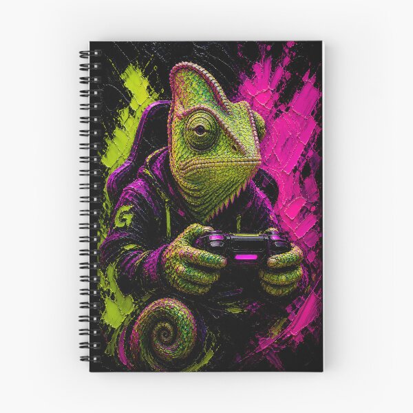 Item preview, Focused Gamer Chameleon Controller Neon Aesthetic Art designed and sold by Vista Atelier.