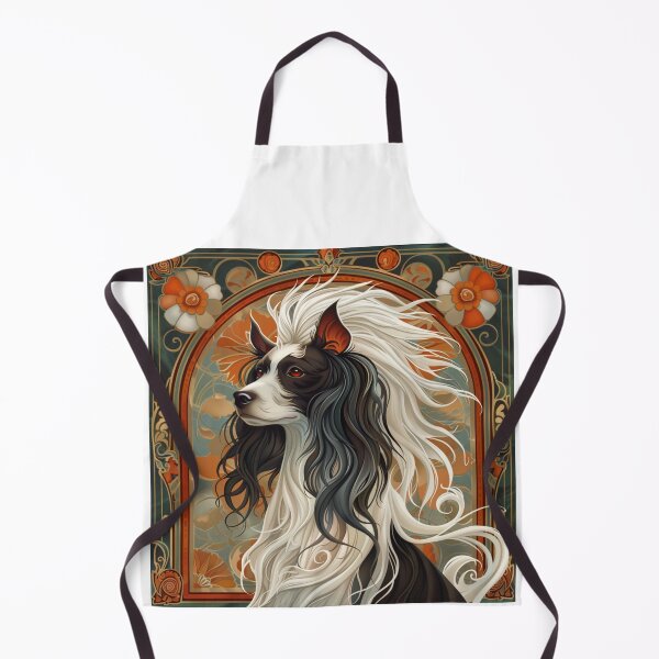 Item preview, Art nouveau Chinese crested puppy dog designed and sold by MendaciousMina.