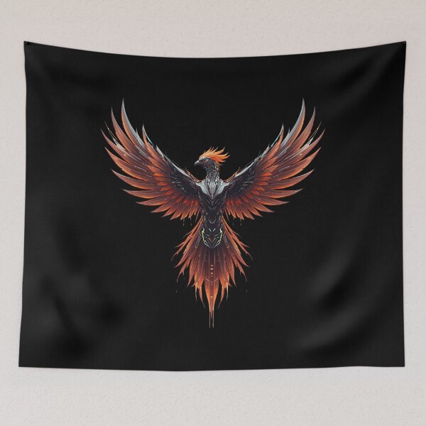 Item preview, Cyberpunk Phoenix Rising Mecha Firebird Art designed and sold by Shape-Forge.