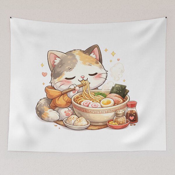 Item preview, Mochi Cozy Cat – Ramen Time Art designed and sold by Mochi Studio.