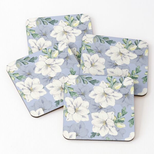 Item preview, Pastel Blue Cottagecore Watercolor Garden Pattern designed and sold by 21 Tulips.