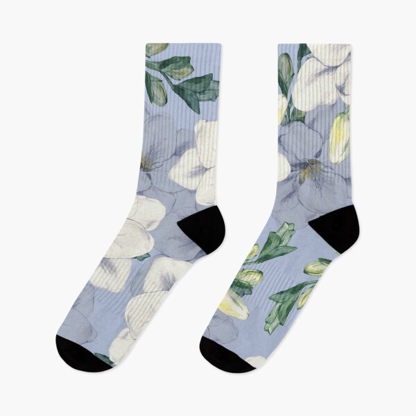 Item preview, Pastel Blue Cottagecore Watercolor Garden Pattern designed and sold by 21 Tulips.