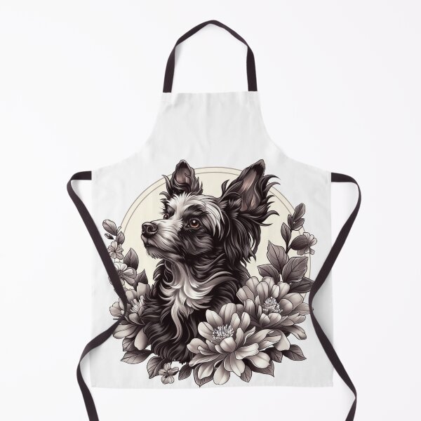 Item preview, Chinese crested puppy dog with flowers designed and sold by MendaciousMina.