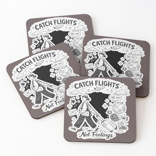 Item preview, Catch Flights Not Feelings Travel Sticker | Wanderlust Aesthetic Design for Travel Lovers & Frequent Flyers designed and sold by sumodesign.