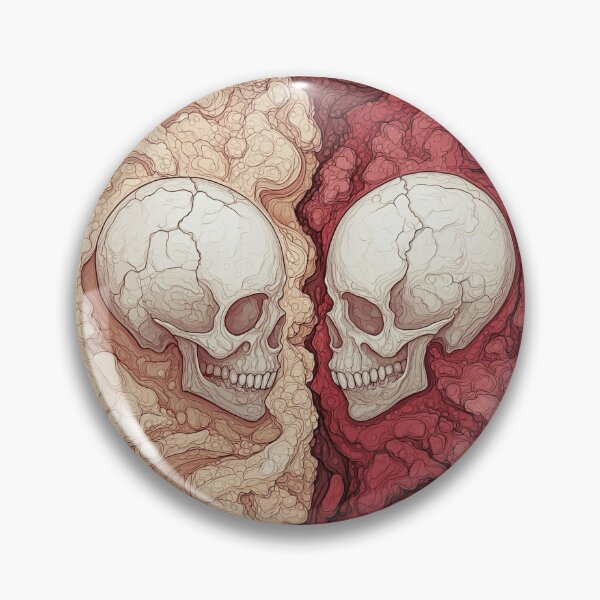 Item preview, Twin Skulls Abstract Gothic designed and sold by Adronia.