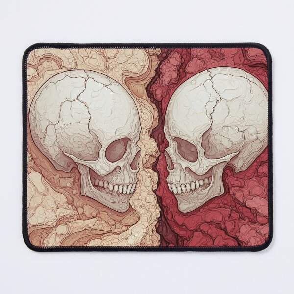 Item preview, Twin Skulls Abstract Gothic designed and sold by Adronia.