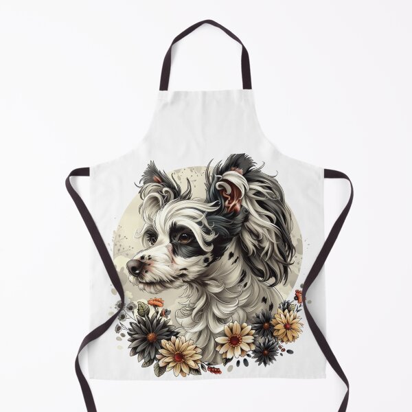 Item preview, Chinese crested puppy dog with flowers designed and sold by MendaciousMina.