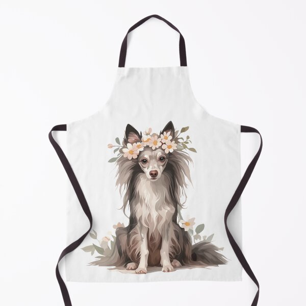 Item preview, Chinese crested puppy dog with a flower crown designed and sold by MendaciousMina.