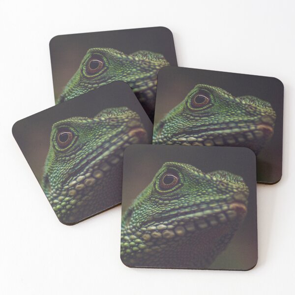 Item preview, Moody Green Water Dragon Portrait: Exotic Reptile Macro designed and sold by Apex_Visuals.