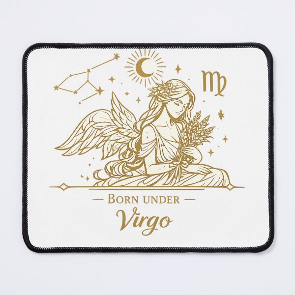 Item preview, Virgo Zodiac Goddess | Luxury Gold Astrology Art | Born Under Virgo Constellation Design designed and sold by Emoji Emblems.