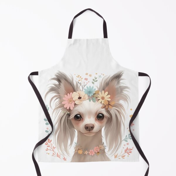 Item preview, Chinese crested puppy dog with a flower crown designed and sold by MendaciousMina.