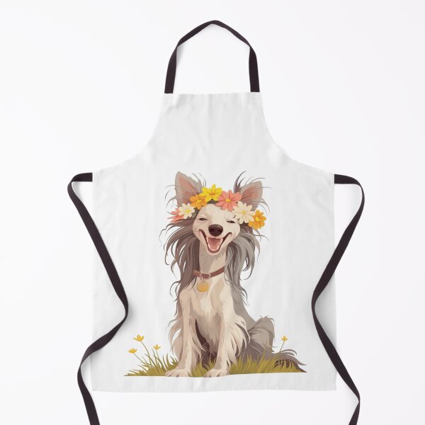 Item preview, Chinese crested puppy dog with a flower crown designed and sold by MendaciousMina.