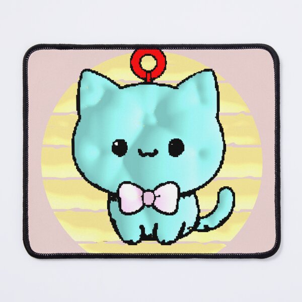 Item preview, Kawaii Pixel Cat Blue Bow Tie Cute Aesthetic Sticker designed and sold by AstronautMerch.