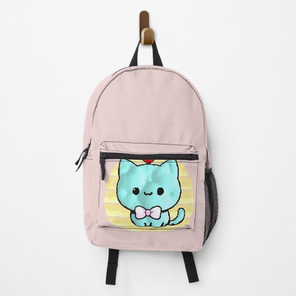 Item preview, Kawaii Pixel Cat Blue Bow Tie Cute Aesthetic Sticker designed and sold by AstronautMerch.
