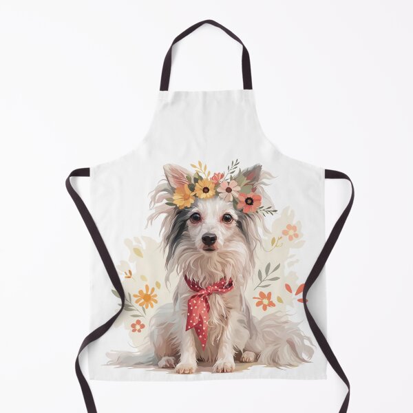 Item preview, Chinese crested puppy dog with a flower crown designed and sold by MendaciousMina.