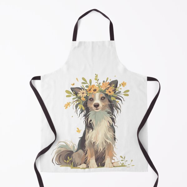 Item preview, Chinese crested puppy dog with a flower crown designed and sold by MendaciousMina.