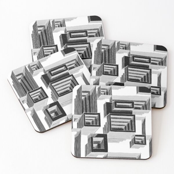 Item preview, Floating Cubes — Isometric Architecture Geometric Art designed and sold by SaharArtwork.