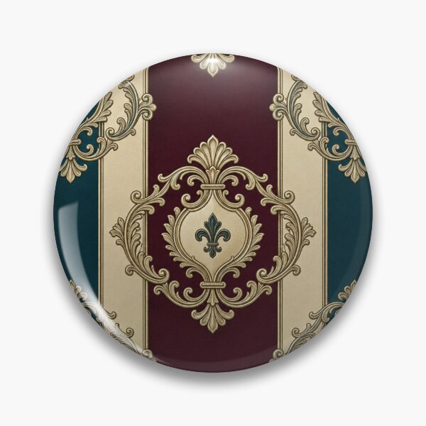Item preview, Dark Turquoise, Burgundy & Cream Striped Gold Baroque designed and sold by DesignsByPrnces.
