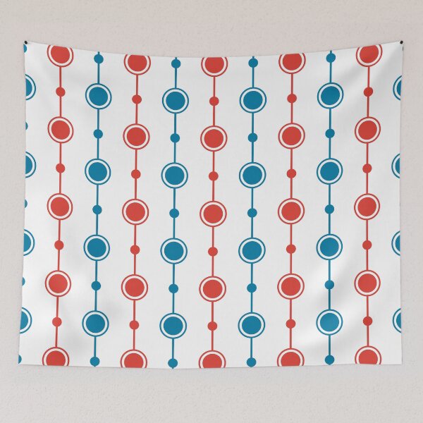 Item preview, bRetro blue, red & white seamless pattern designed and sold by Mint + Midnight.