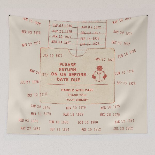 Item preview, Vintage Library Checkout Card Pocket – Red Ink Nostalgia Shirt designed and sold by DiamondSkyShirt.