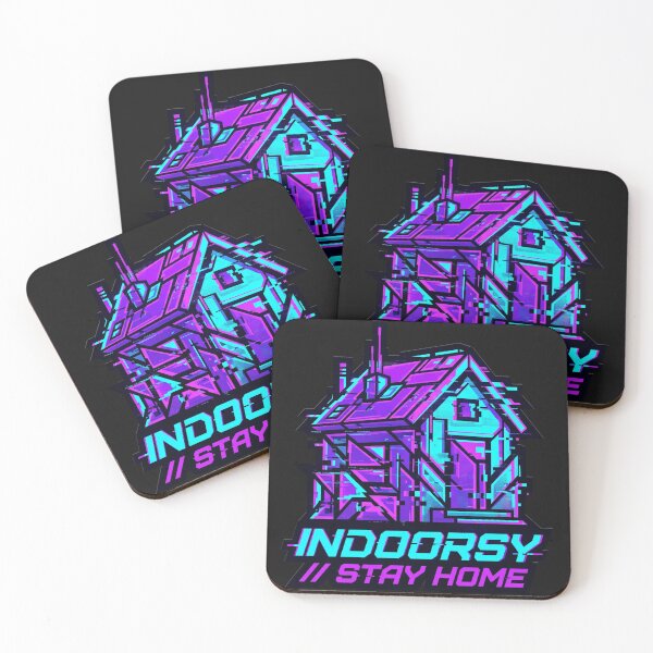 Item preview, Cyberpunk Indoorsy Stay Home - Glitch Art Techwear Logo designed and sold by fit-and-fine26.