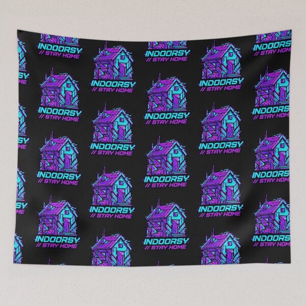 Item preview, Cyberpunk Indoorsy Stay Home - Glitch Art Techwear Logo designed and sold by fit-and-fine26.
