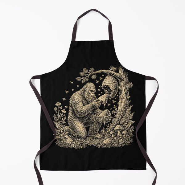 Item preview, Bigfoot Beekeeper Vintage Cryptid Bee designed and sold by POD DYNASTY | Original Print On Demand T-Shirt Graphics.