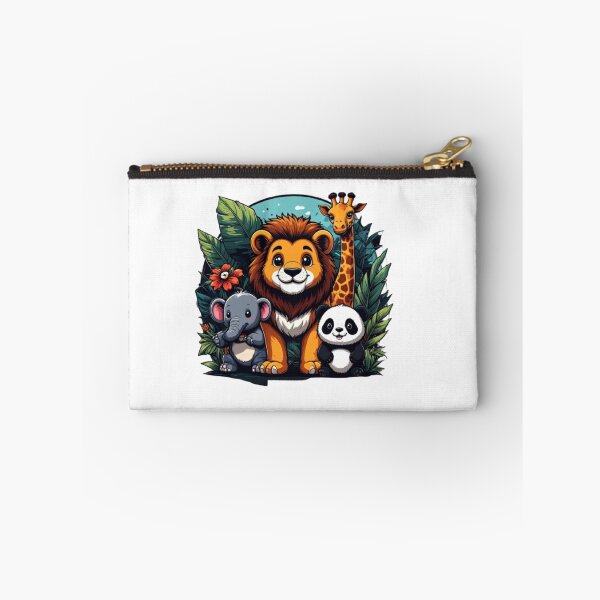 Item preview, Cute Jungle Animals Cartoon – Lion, Giraffe, Elephant & Panda Illustration designed and sold by PrintforDesign.